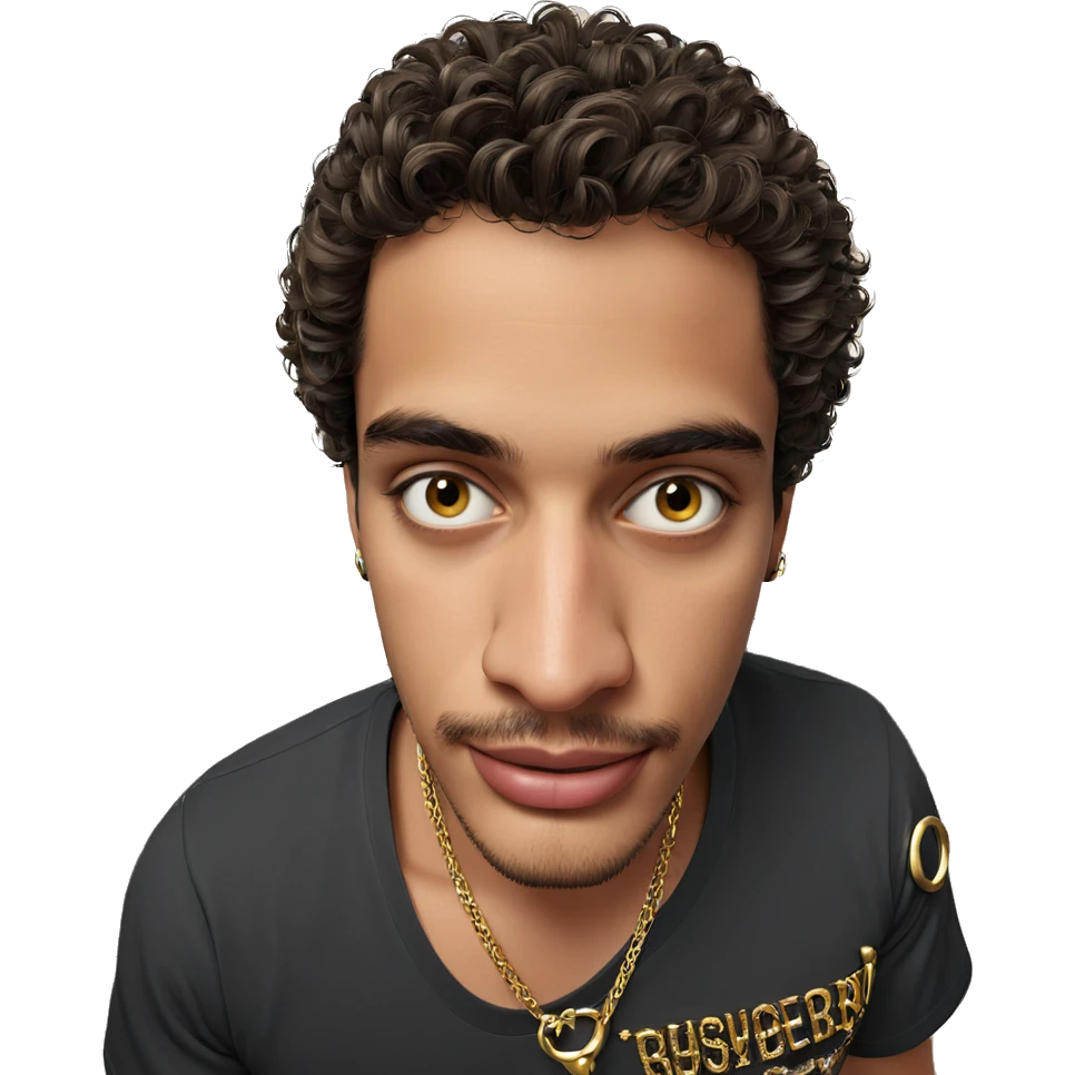 male portrait with jewelry emoji