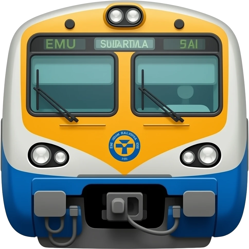 new delhi emu suburban local train face indian railways emoji