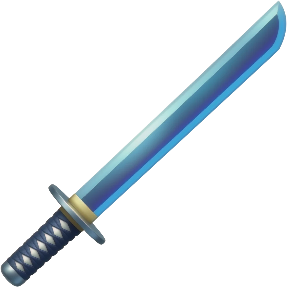 Blue hologram projection katana emoji