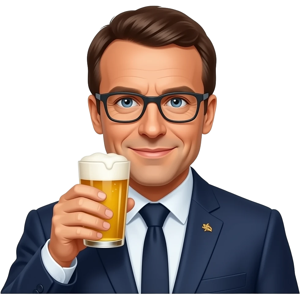 Emanuelle Macron drink beer emoji
