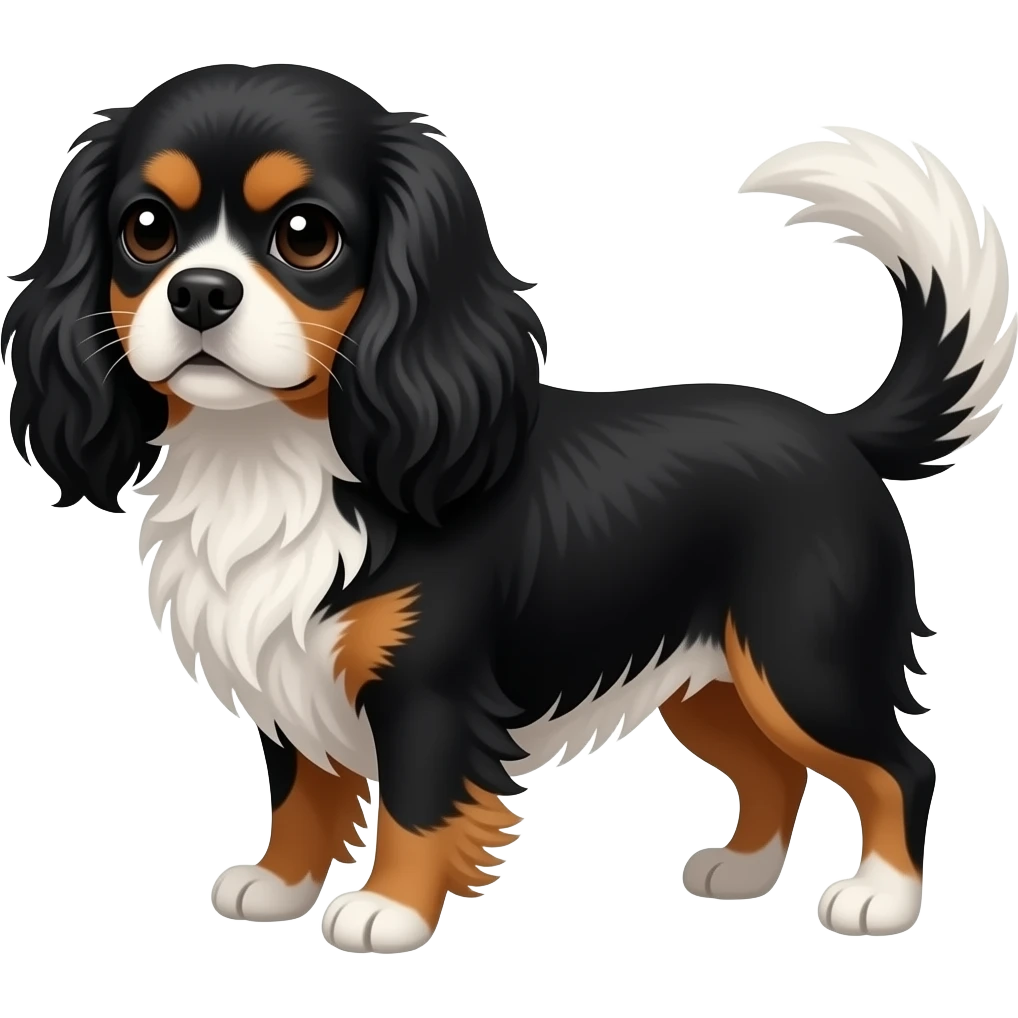 King CharlesCavalier dog black and tan emoji