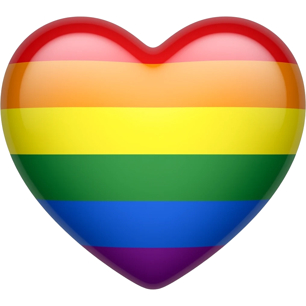 LGBT flag heart shiny emoji
