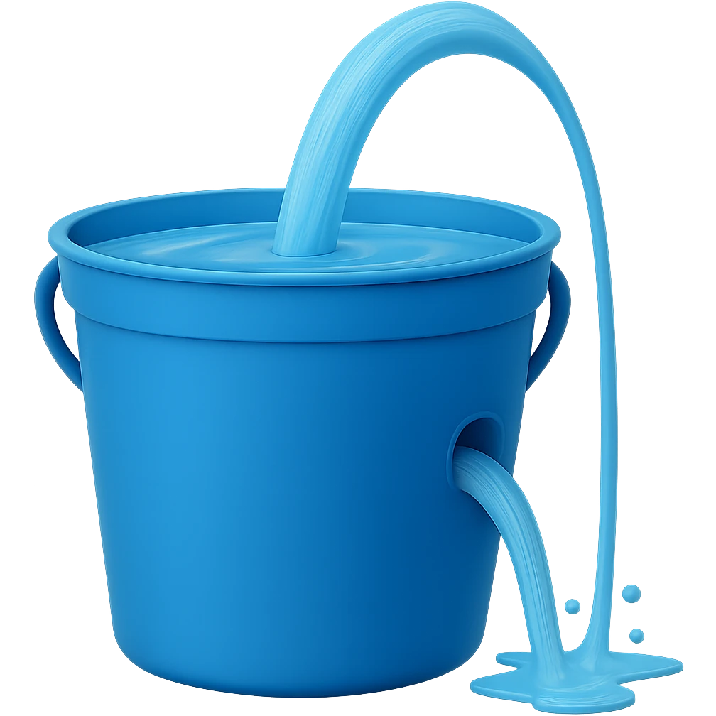 Remove the hose from the bucket while keeping the style consistent with the original image. Maintain the transparent background as in the original. emoji