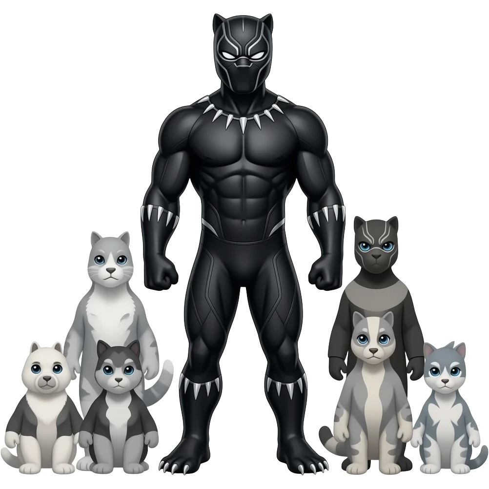 Una pantera negra completa emoji