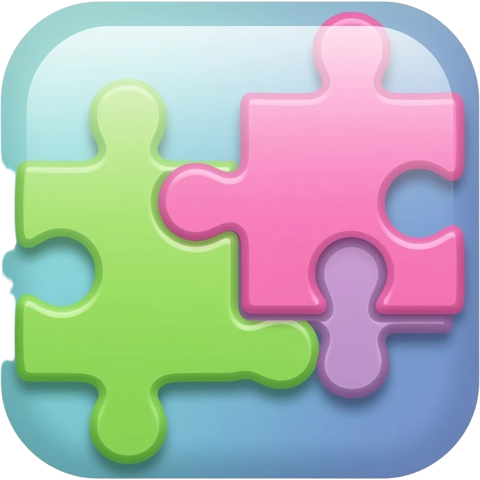 App logo for my game app that is about puzzle and match 3 mechanics emoji
