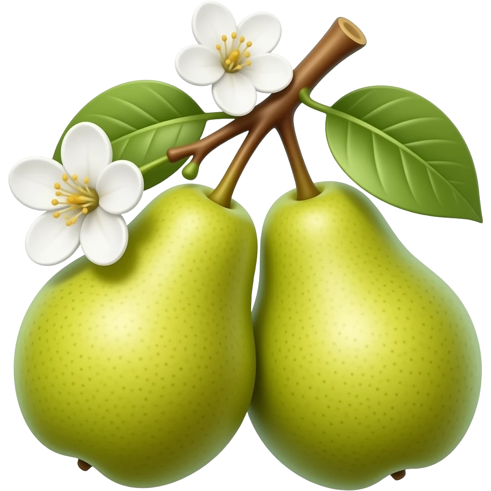 нарисуй цветы груши с лоском и объёмом с насыщенным цветом emoji