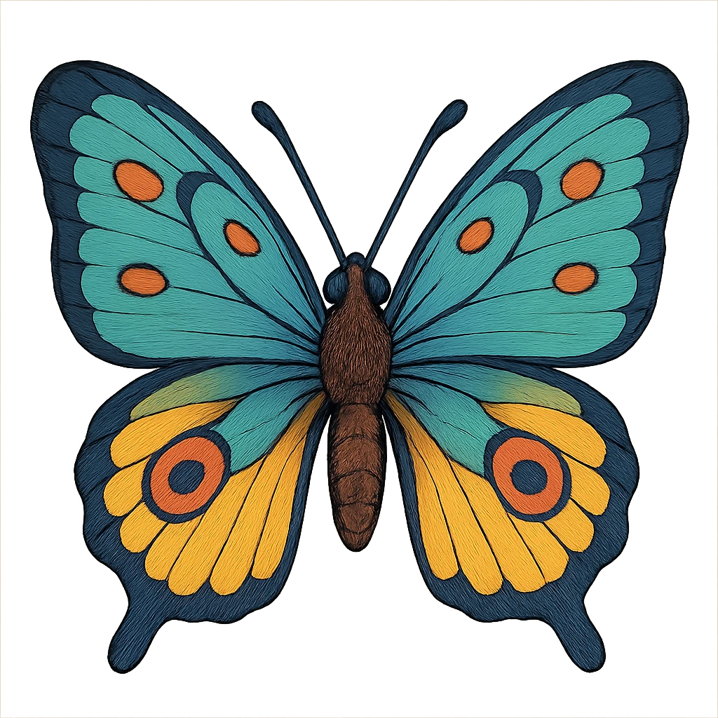 bold ghibli style icon of a butterfly emoji