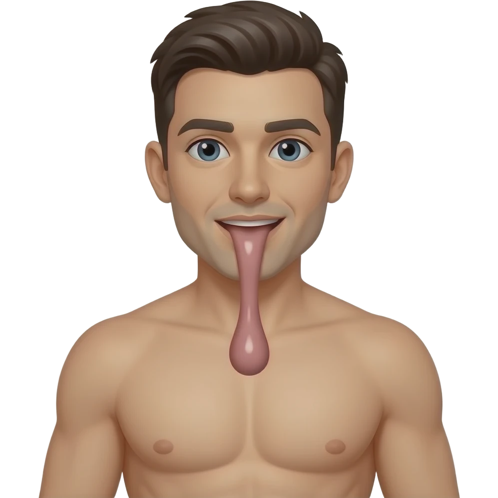 Naked man gay cum emoji