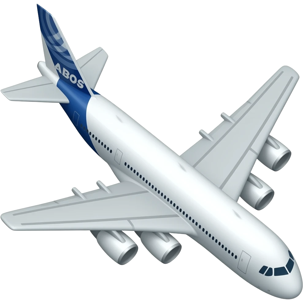 ""An Airbus 100 in the air". Realistic emoji