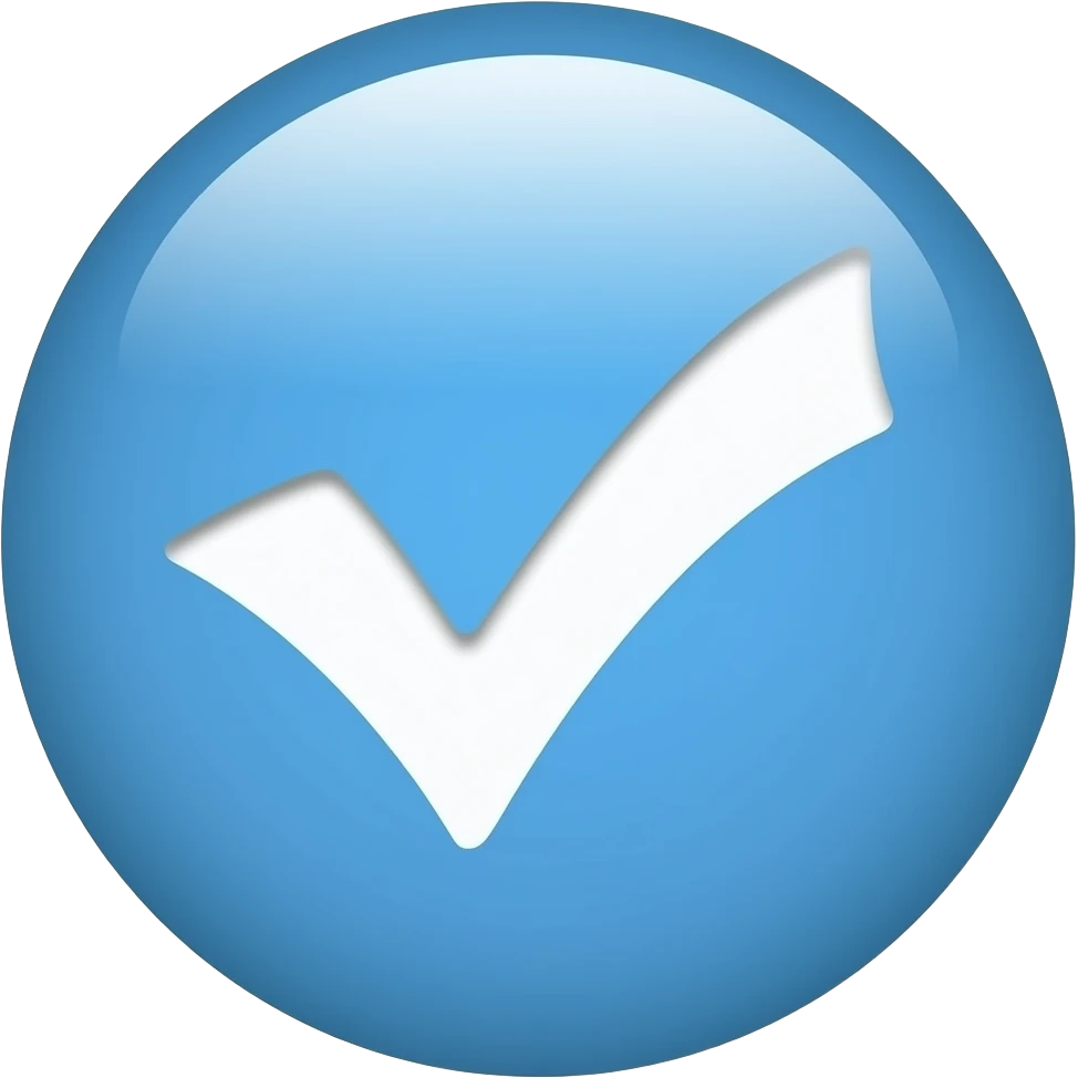 Sky Blue circle with a verification emoji