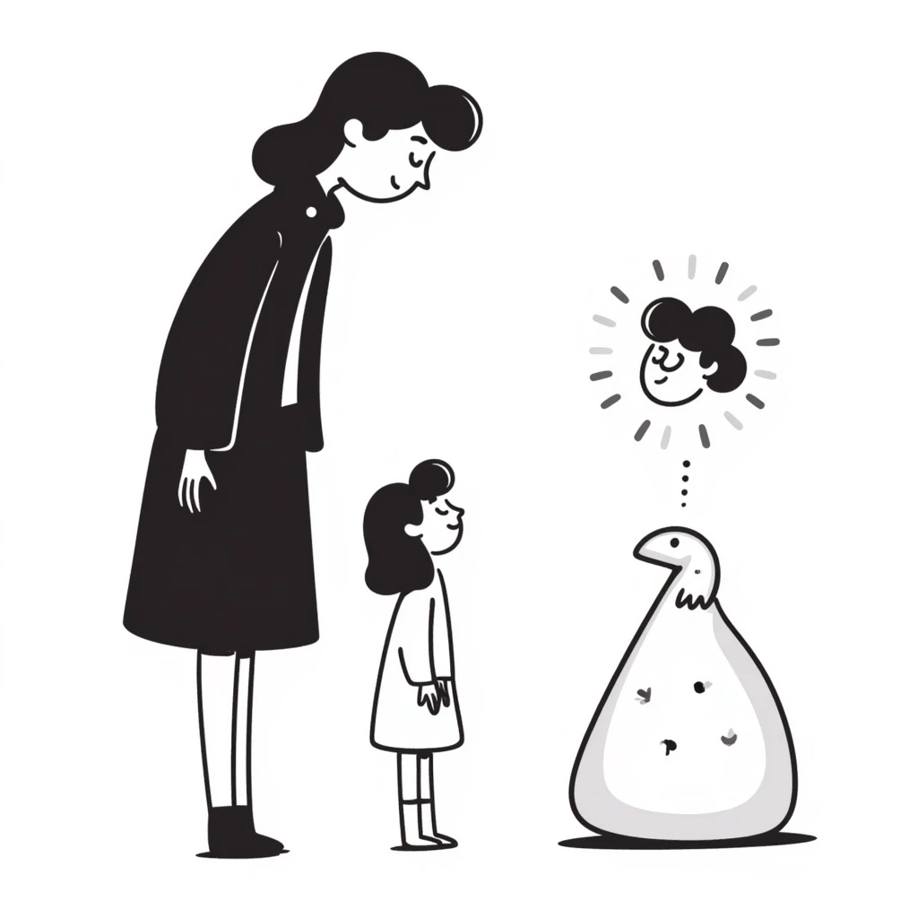 the concept of admiration, hand-drawn doodle style, simple lines, expressive emoji