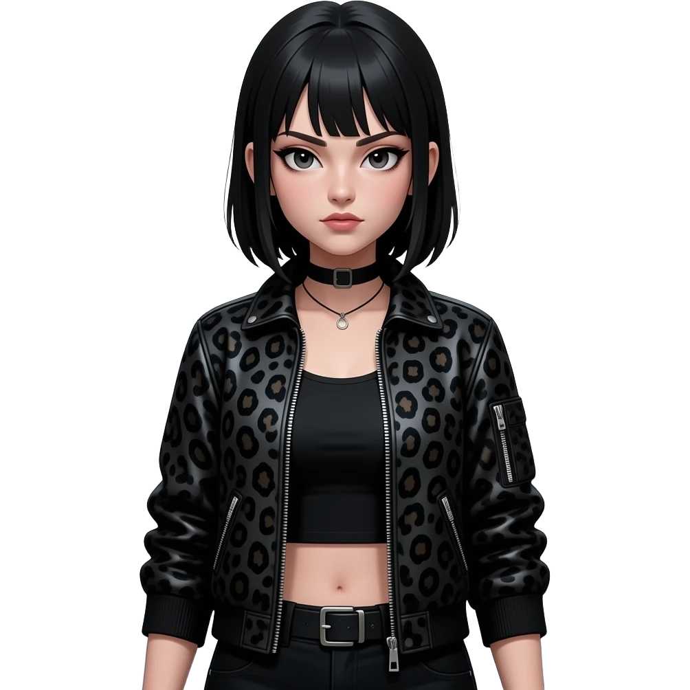 Зла дівчинка в леопарді emoji