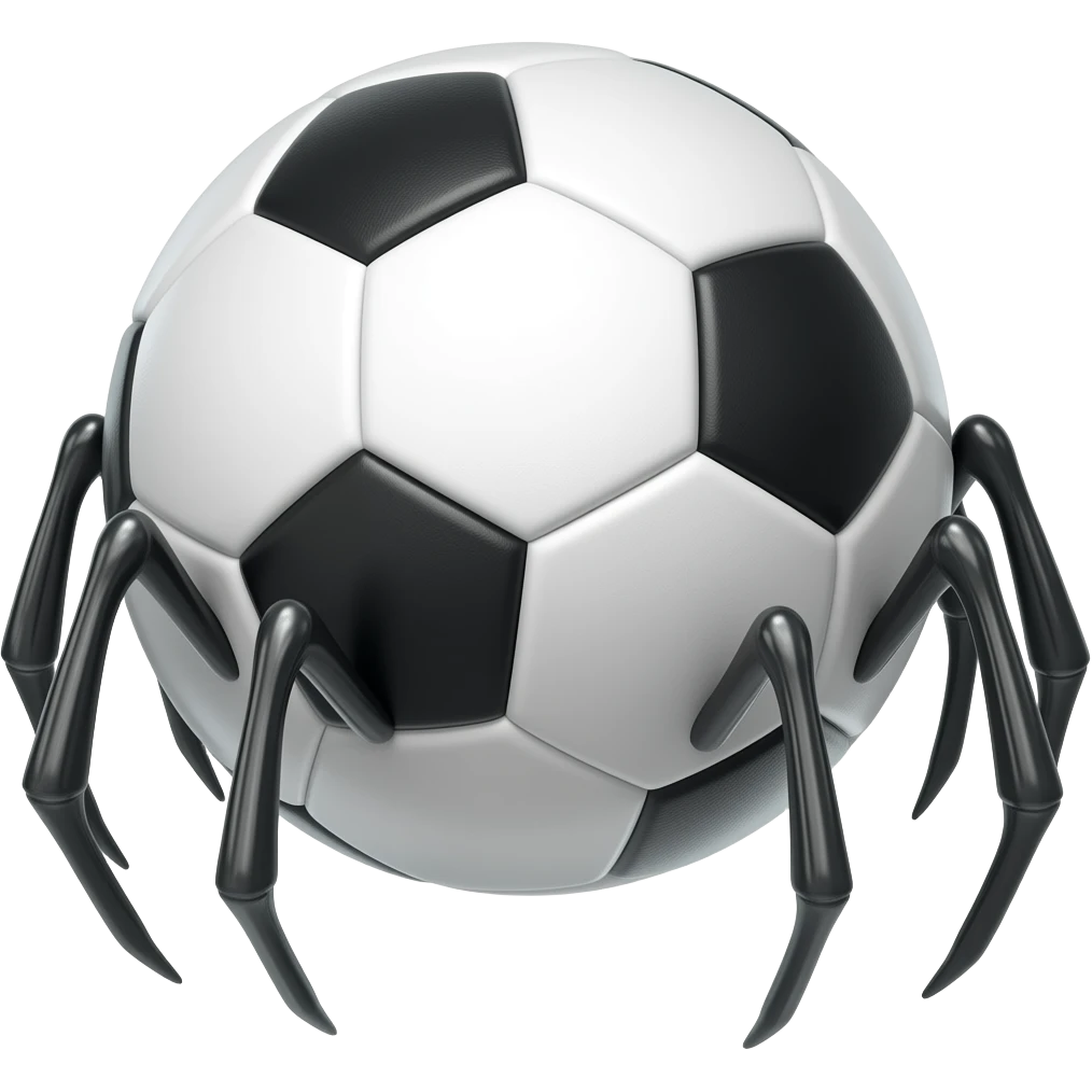 Soccer ball with spider legs emoji
