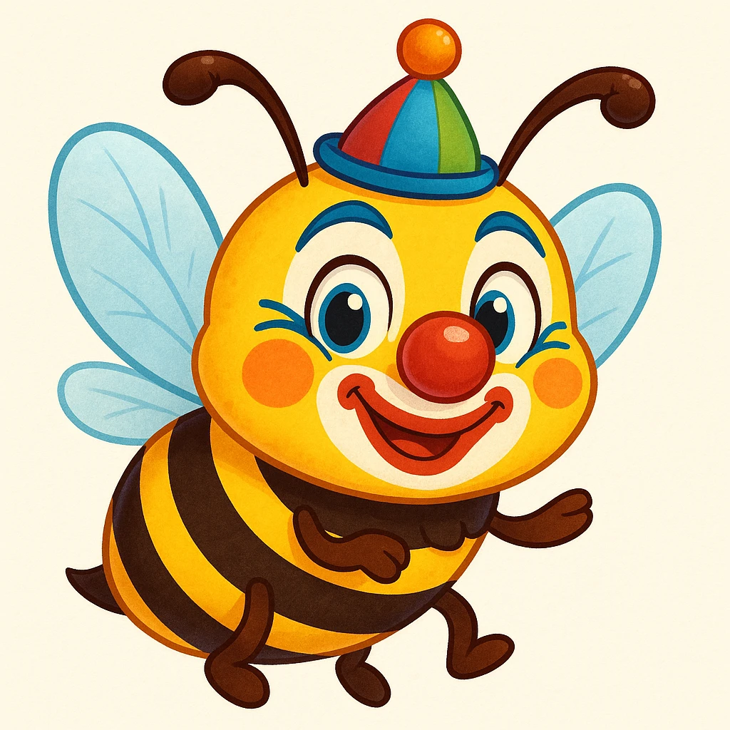 A clown bee emoji