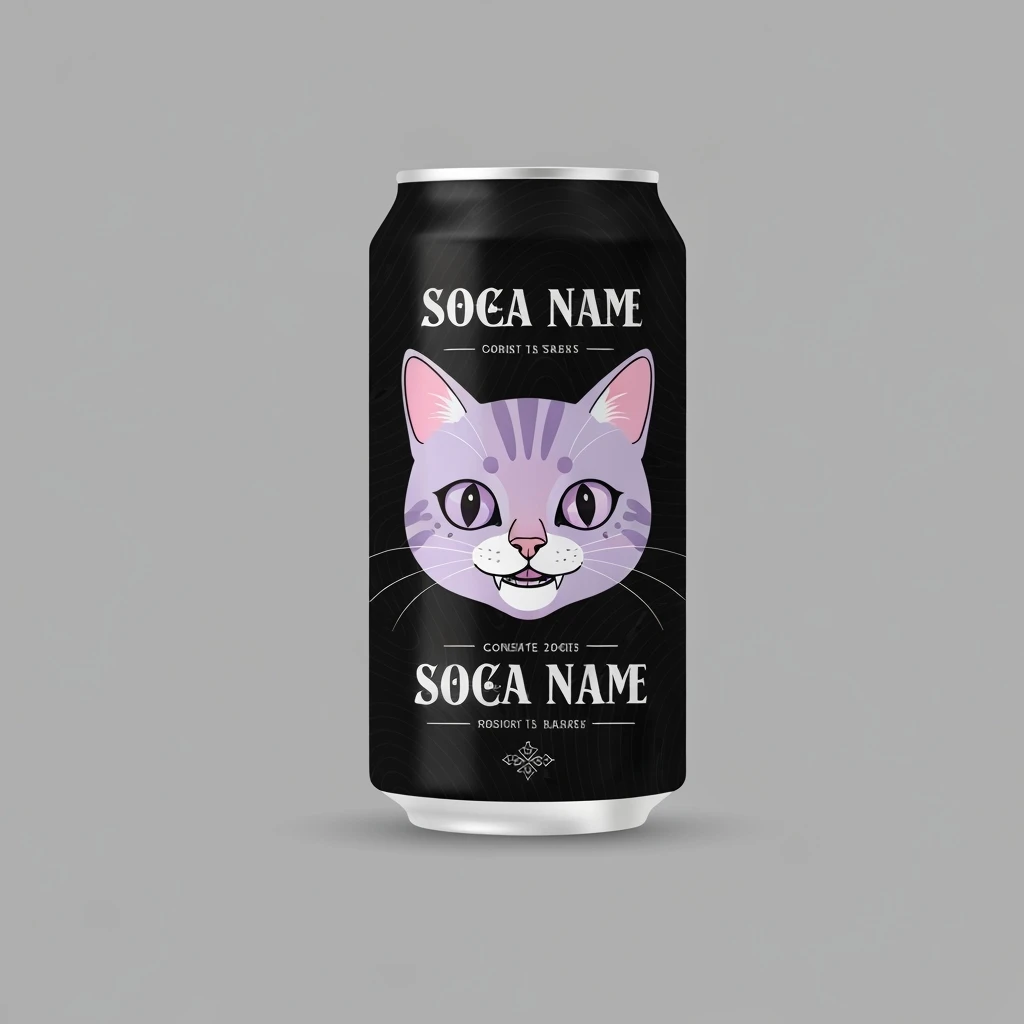 goth soda can, cute, expressive, minimal emoji