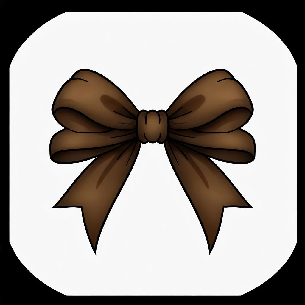 brown goth bow remove background emoji