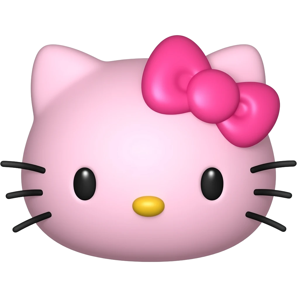 hello kitty face 3d pink emoji