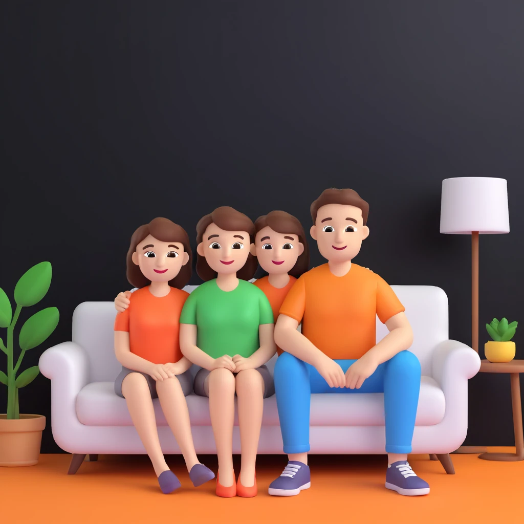  couple posing, close up pose, living room background emoji