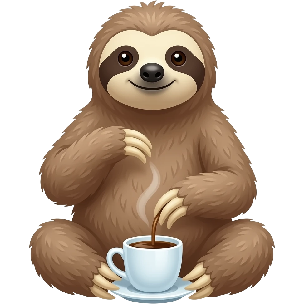 sloth MAKE COFFEE emoji