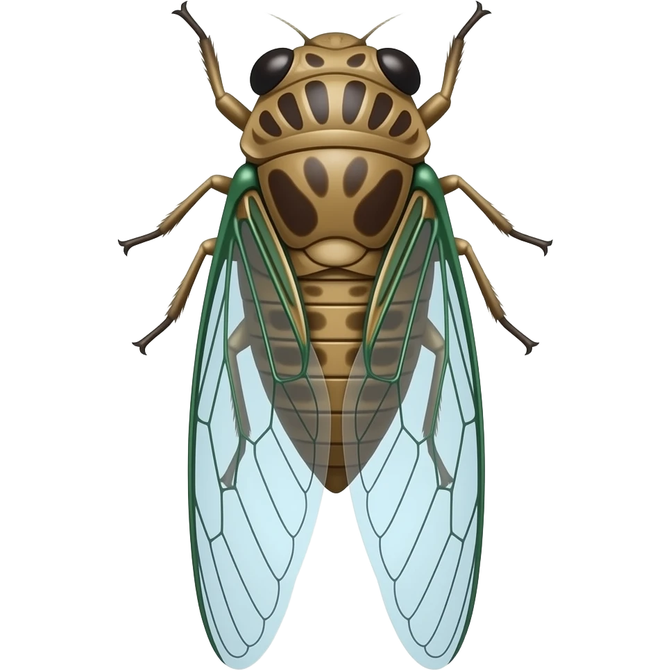 2D render IPhone emoji PNG Cicada; X-Ray emoji