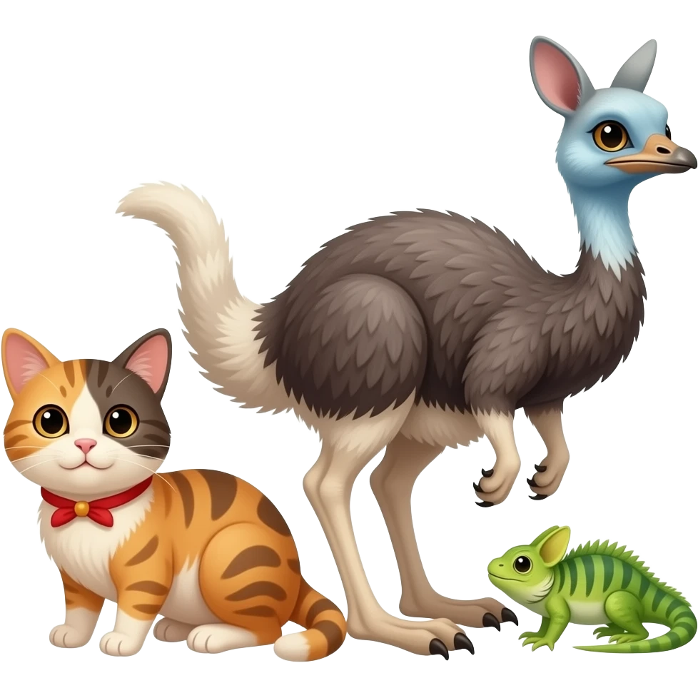 cat dog fish lizard emu kangaroo dying is stupid and also dumb emoji