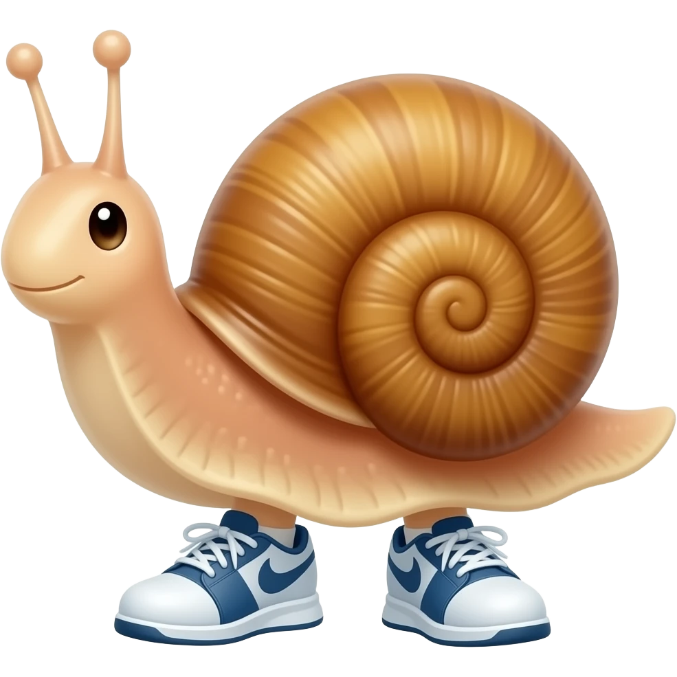 a snail with tennis shoes emoji