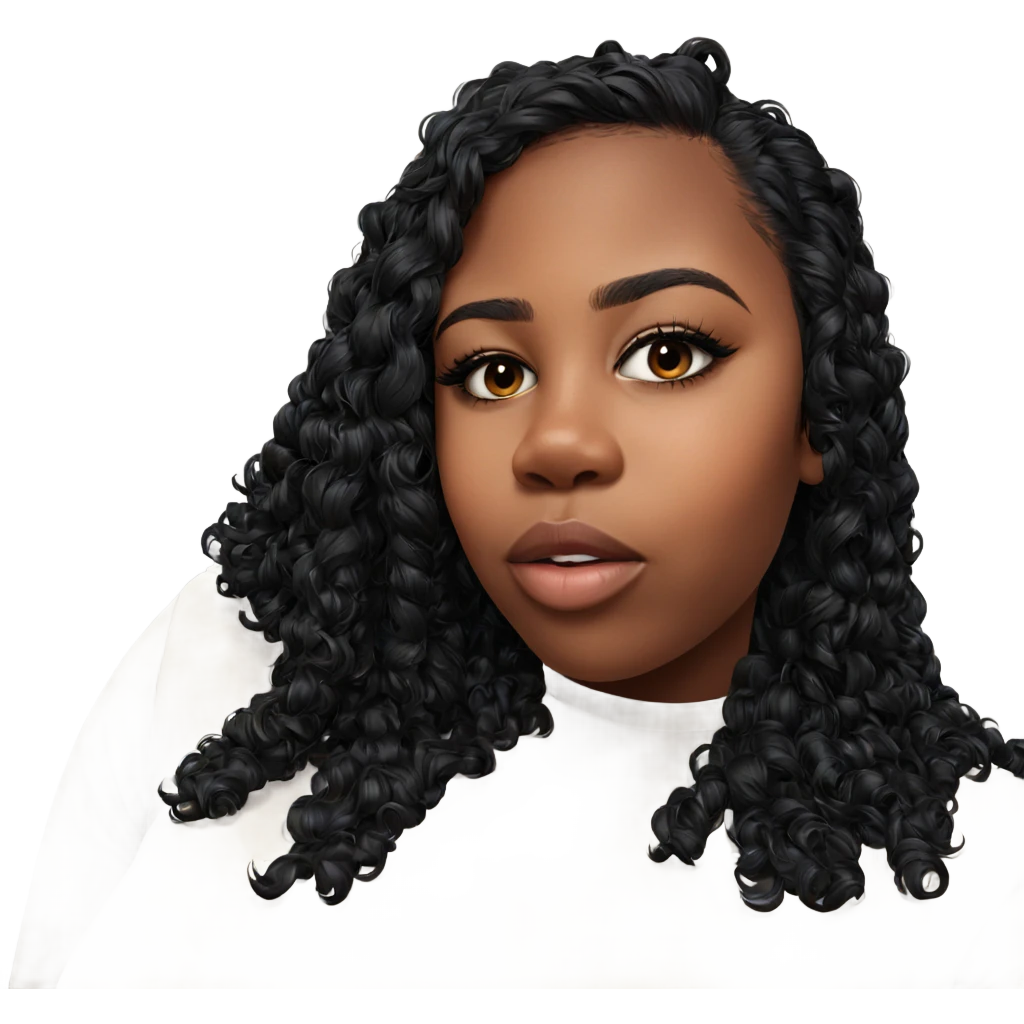 realistic portrait of dark-skinned girl emoji