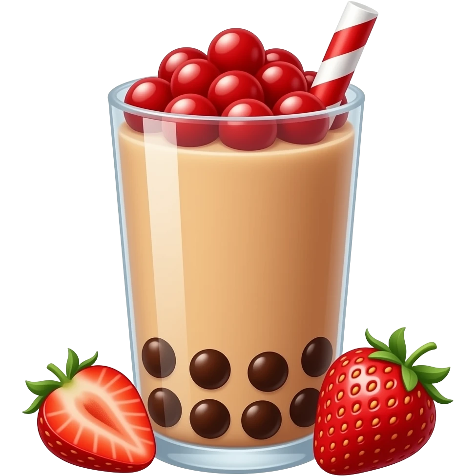 Strawberry boba emoji