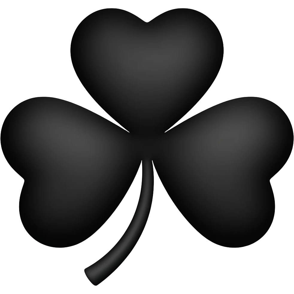 Trebol de 5 hojas en negro emoji