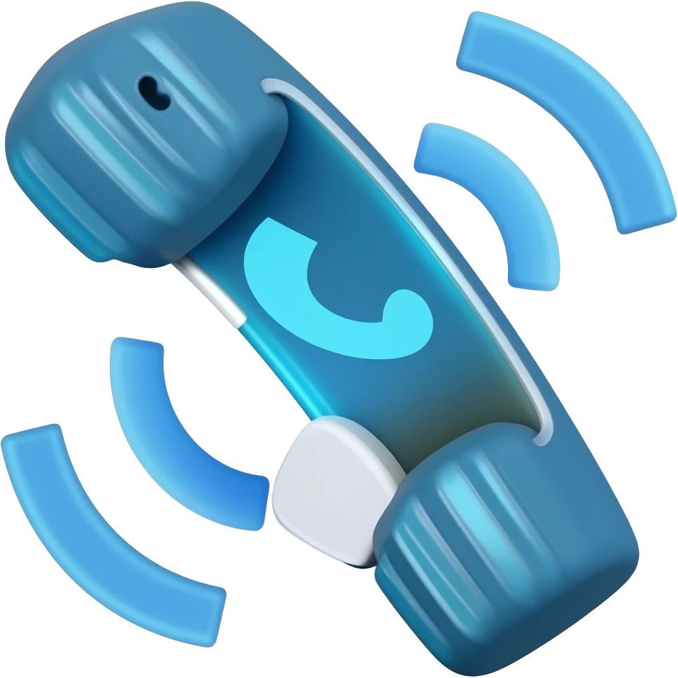 phone that rings blue emoji