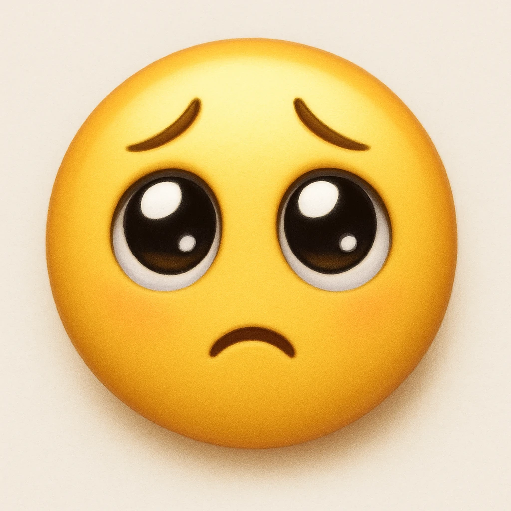 yellow face with pleading eyes emoji