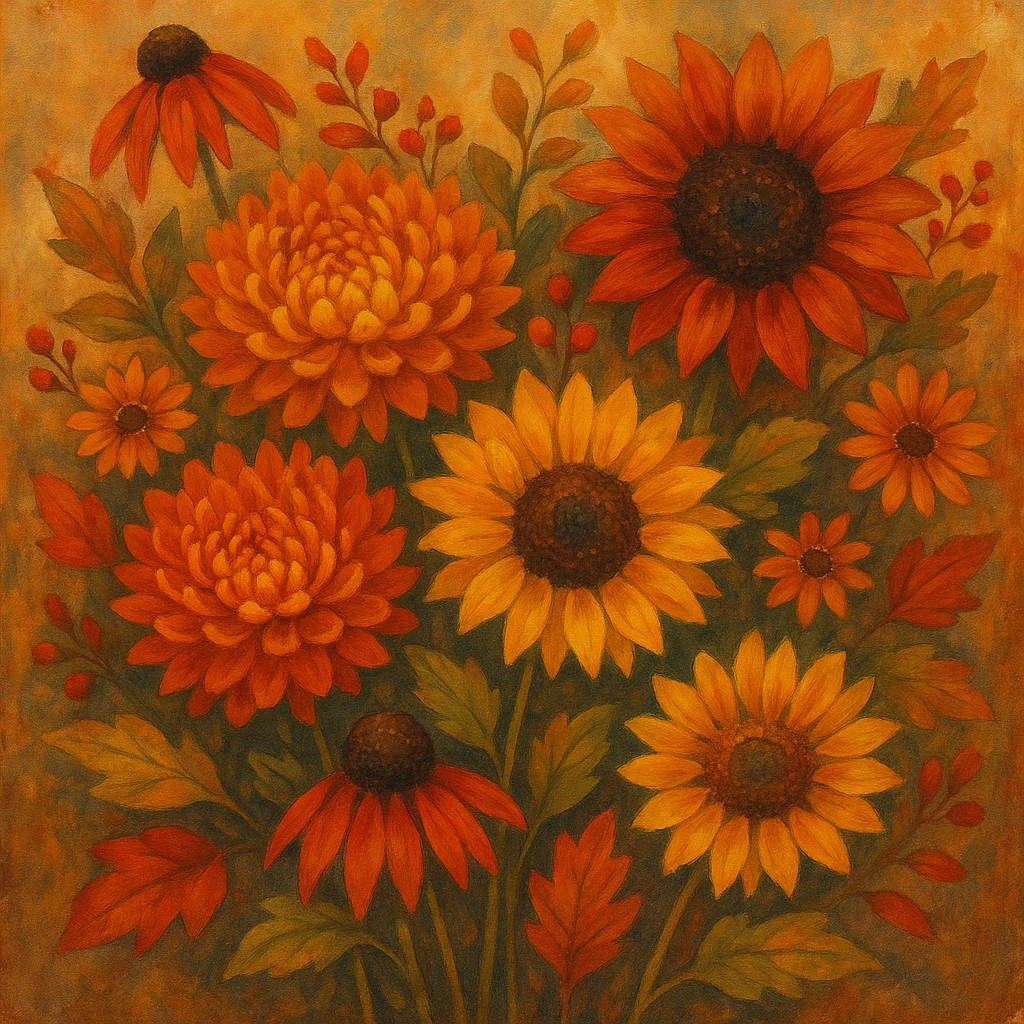 autumn flowers emoji