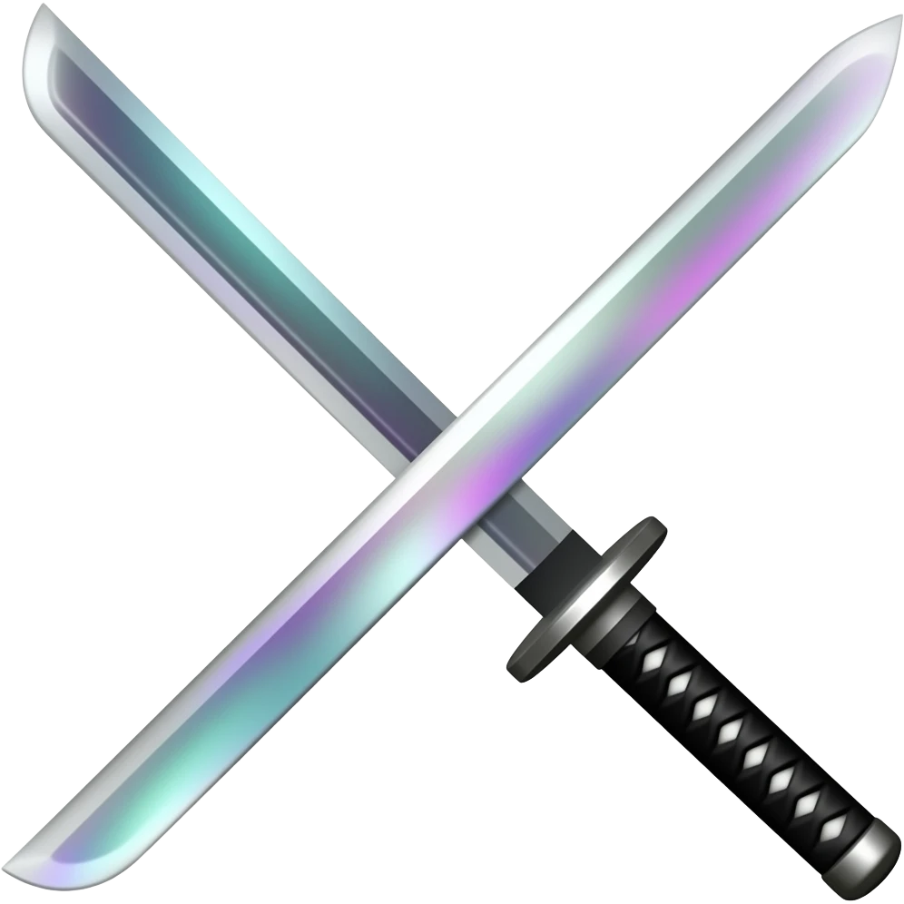 Single Holographic katana emoji