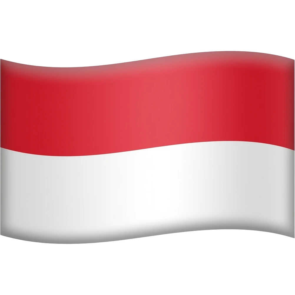 "Rectangular flag 2:3. Top two thirds red, bottom third white. No symbols, no text." emoji