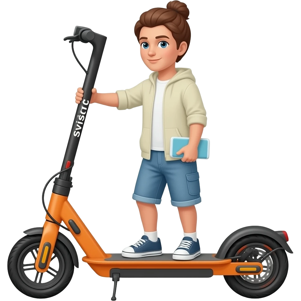 orange escooter that you stand on and ride called "Svišť" emoji
