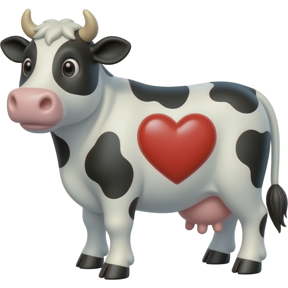 Heart cow emoji