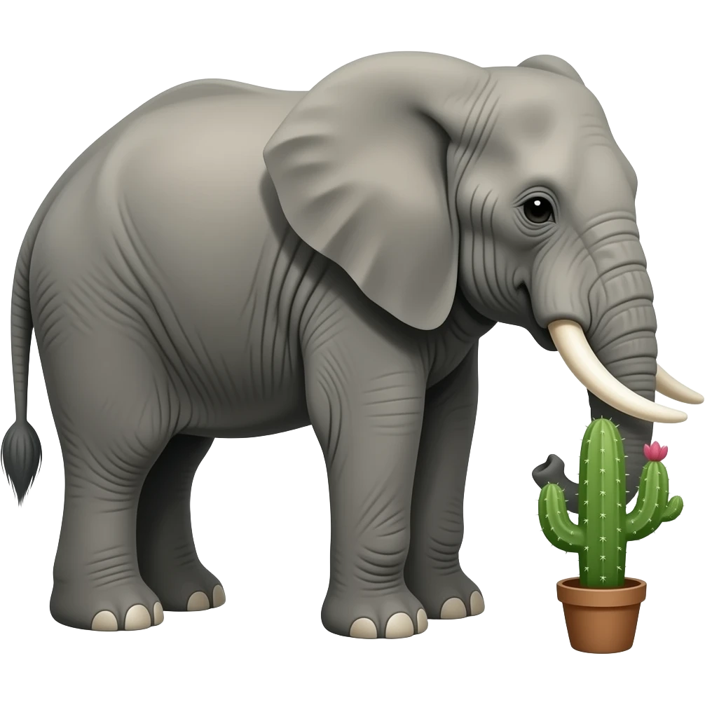 elephant + cactus + timer emoji