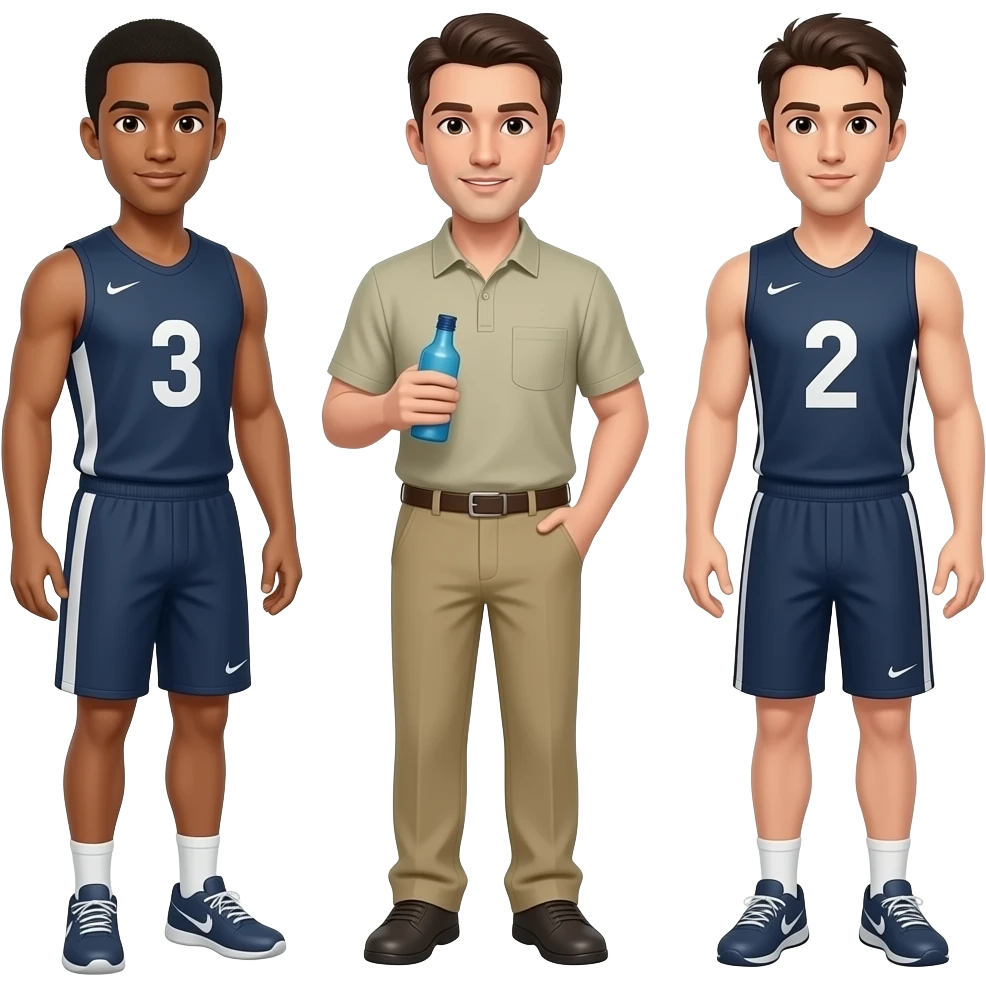 Person dressed in khakis and a polo taking care of athletes emoji