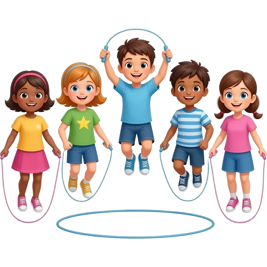 KIDS DOING EXERCISE WITH JUMP ROPE emoji