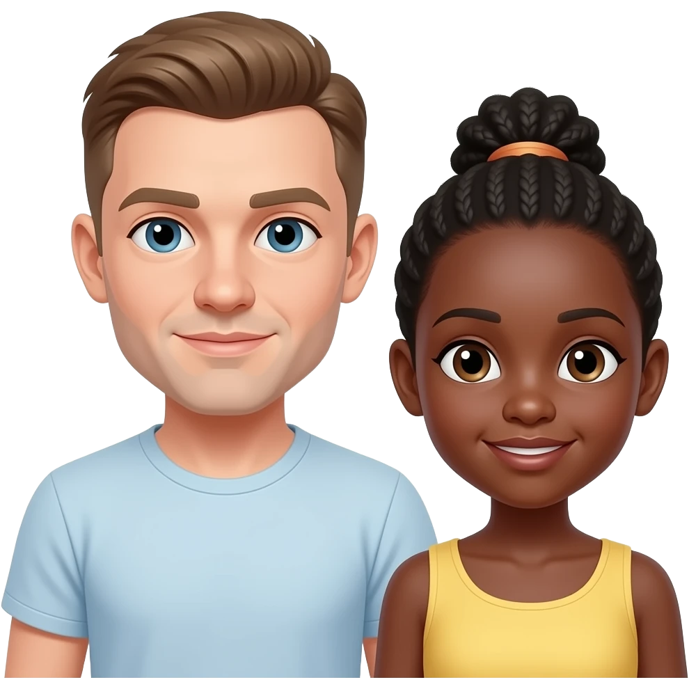 White man with skinny black ugandan girl emoji