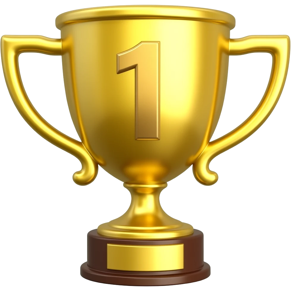 Emoji de una copa de ganador con número uno emoji