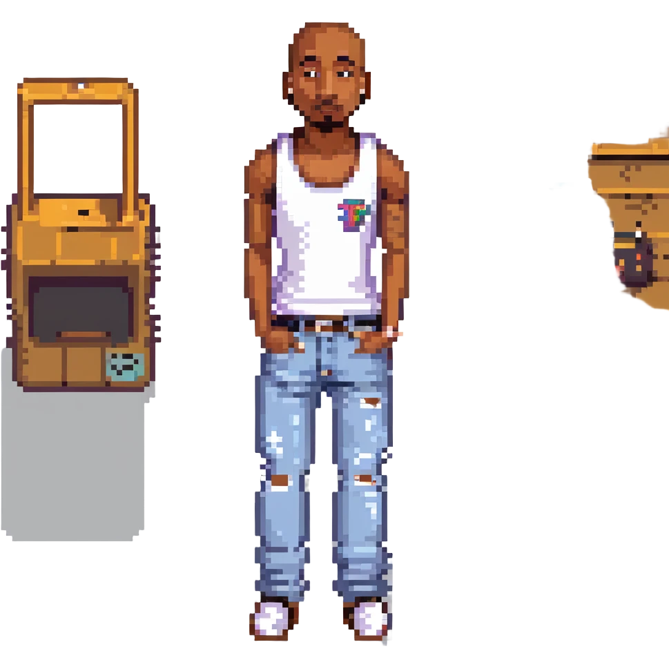 2Pac в полный рост, no background emoji