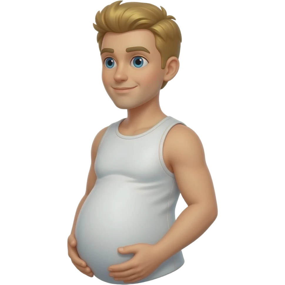 golden pregnant man emoji, sideways emoji