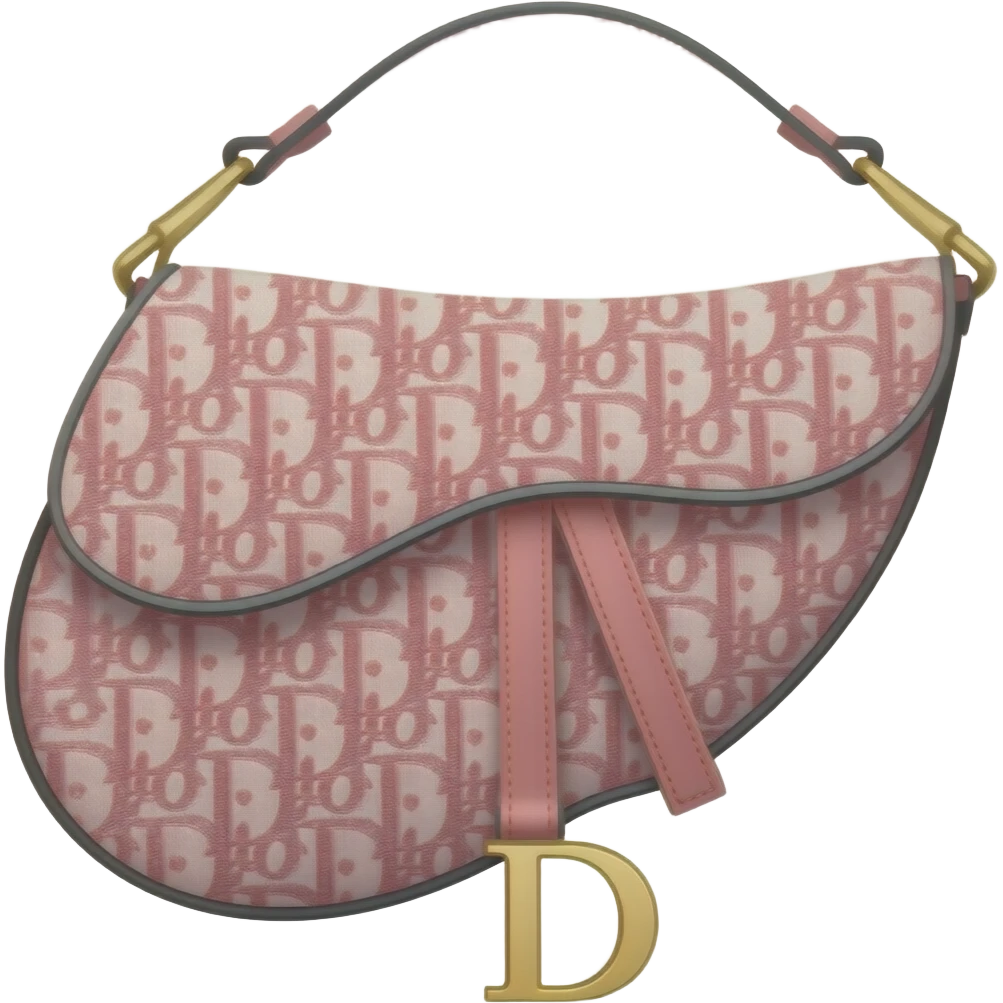 Pink Dior Oblique Embroidery and White Lace saddle bag emoji
