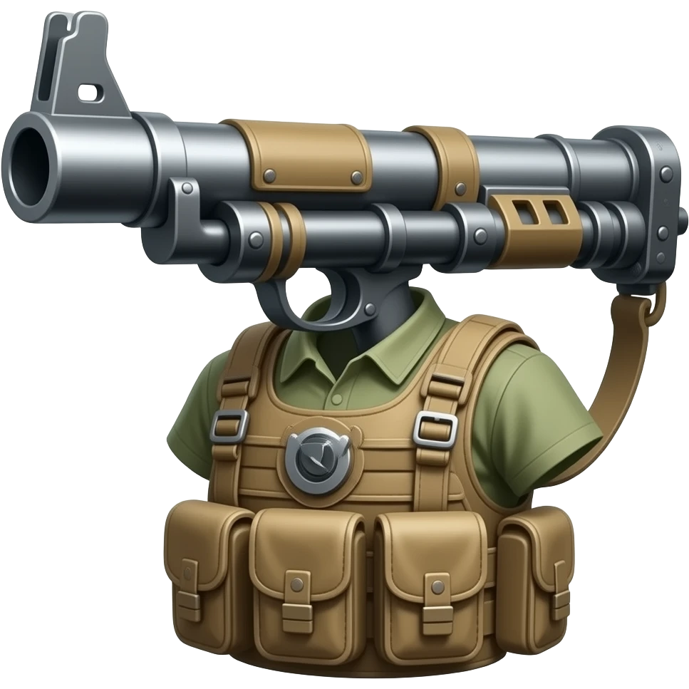 A shoulder mounted bazooka harpoon emoji