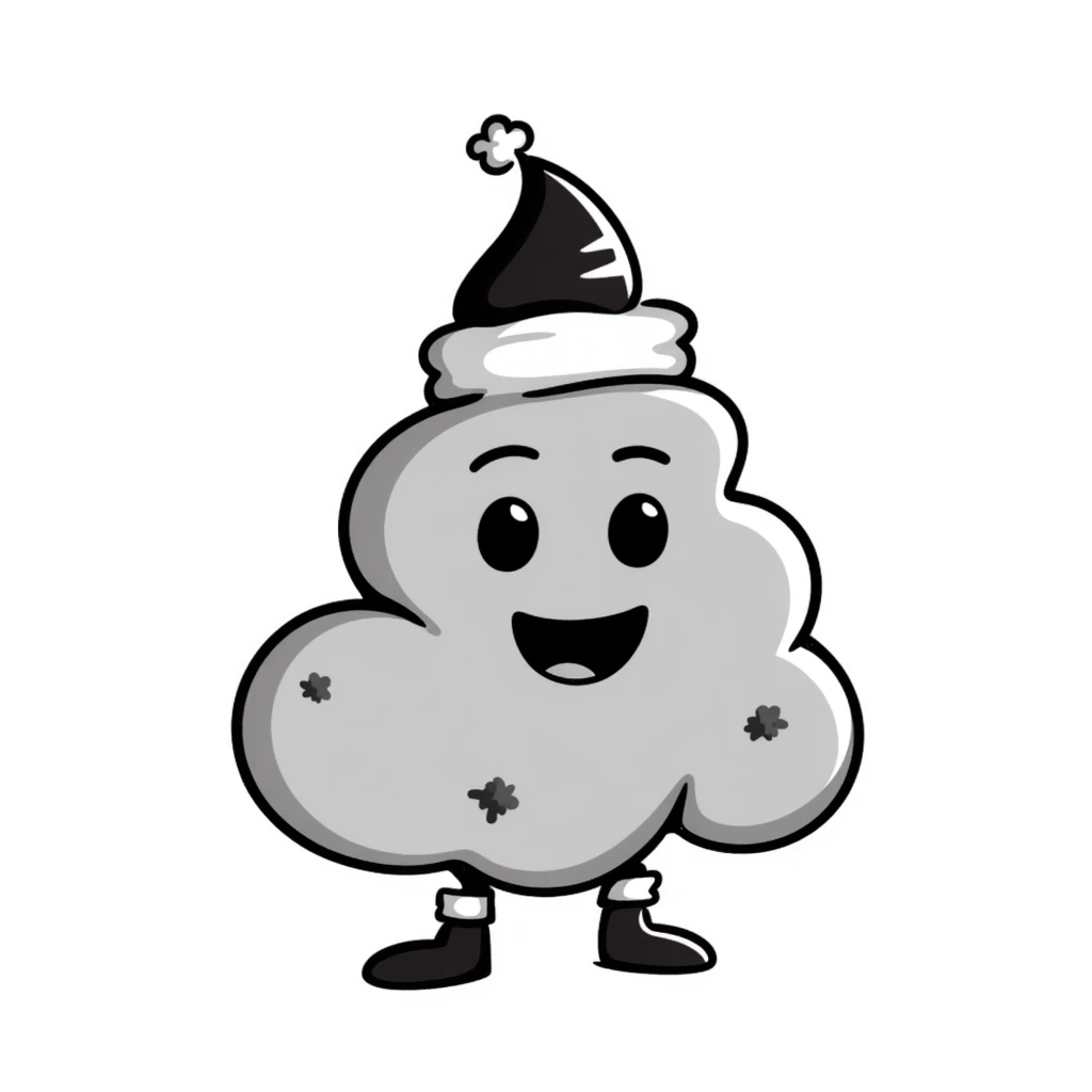 hand-drawn doodle style poop monster with fun details emoji
