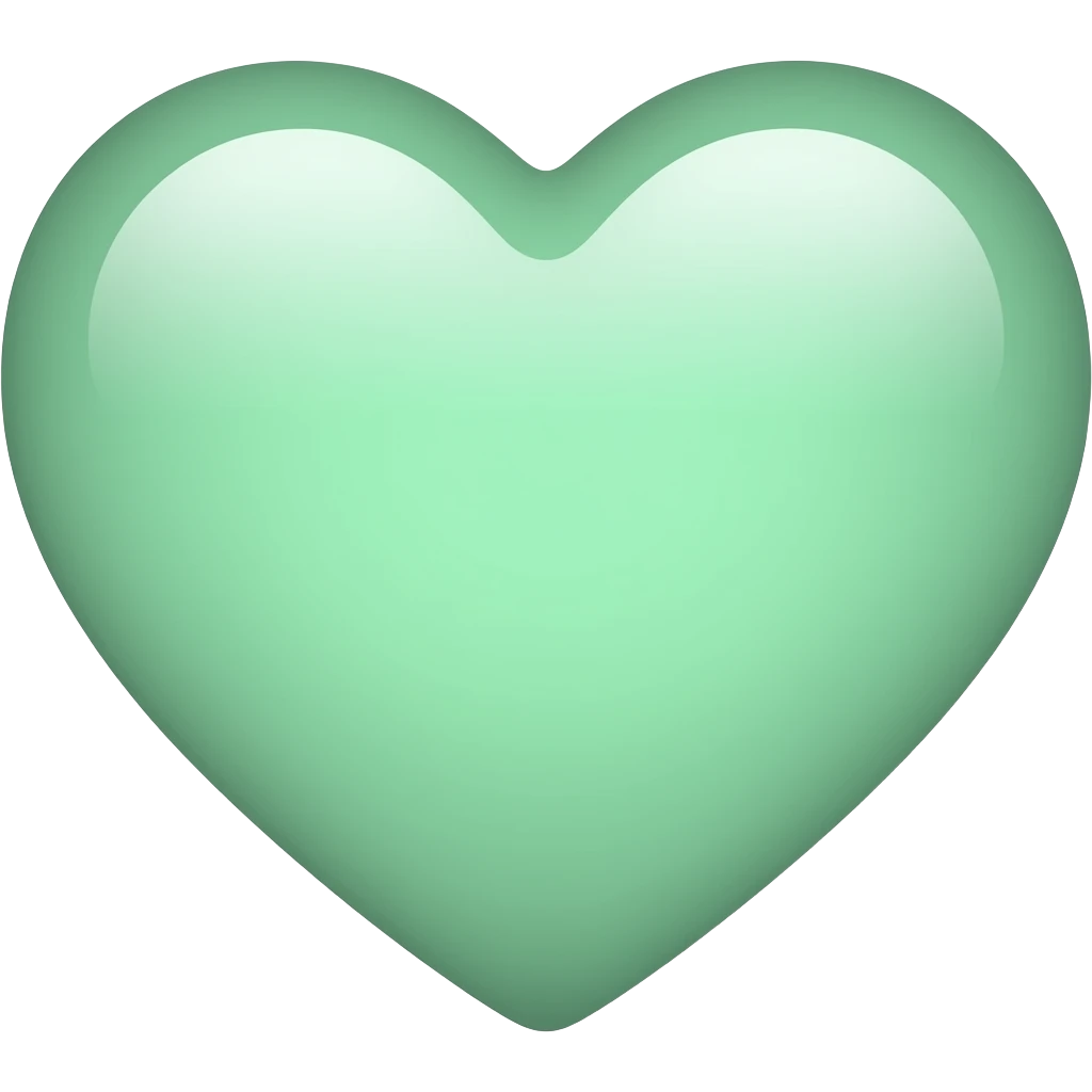 Sage green light colour heart emoji emoji