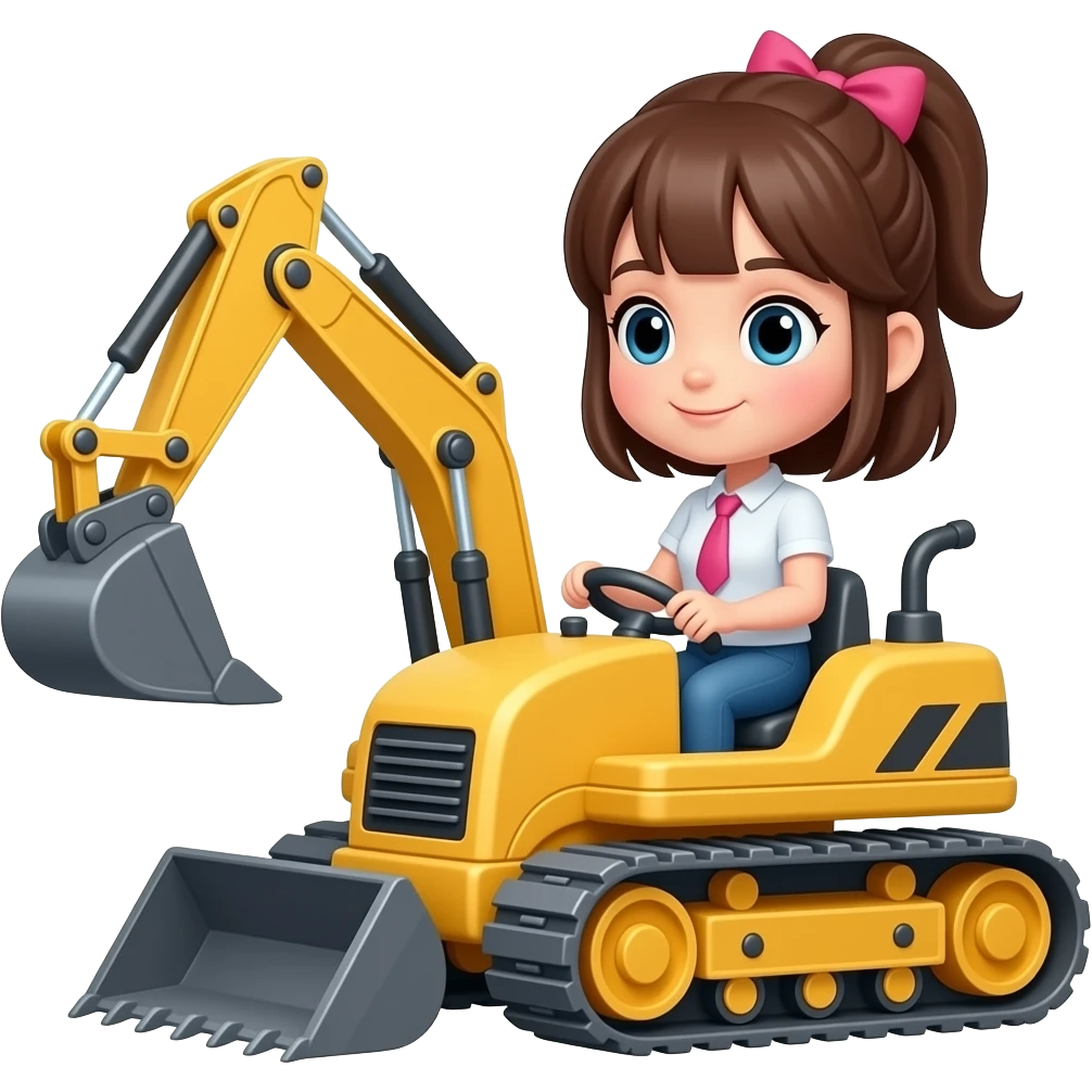 Female cute Bulldozer emoji