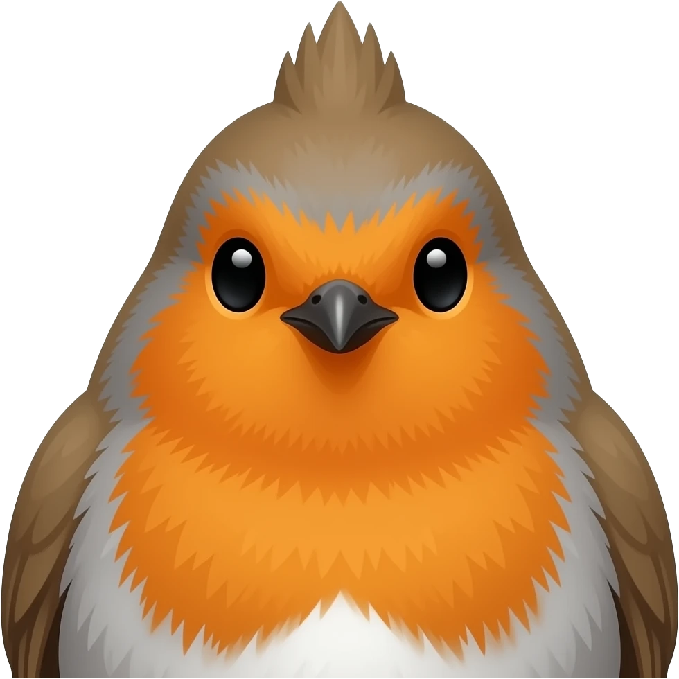 Robin without the tuff of hair on head emoji