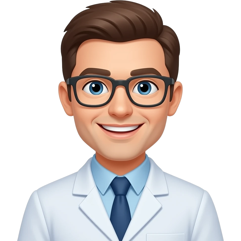 necesito un emoji en el que se vea un dentista con una sonrisa perfecta, brillante emoji